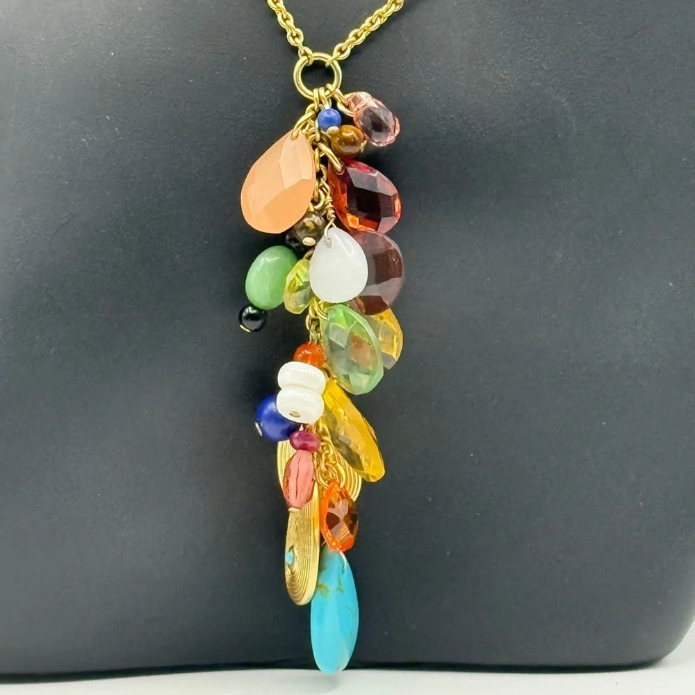 Lauren Ralph Lauren Multicolor Gemstone Long Necklace, Fall Festival - Picture 2 of 4
